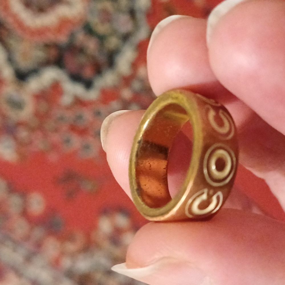 $800 Authentic CHANEL Ring Gold COCO Japan Size US 5,5 6 Made in France EUC rare - Picture 3 of 13